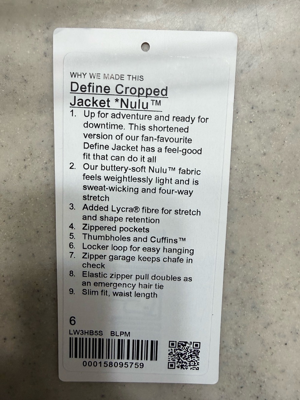 Lululemon Cropped Define Jacket 6 Black Plum Nulu Purple - Picture 5 of 5